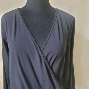Lululemon Full Freedom Long-Sleeve Wrap Shirt Top Black NWOT Sz 12